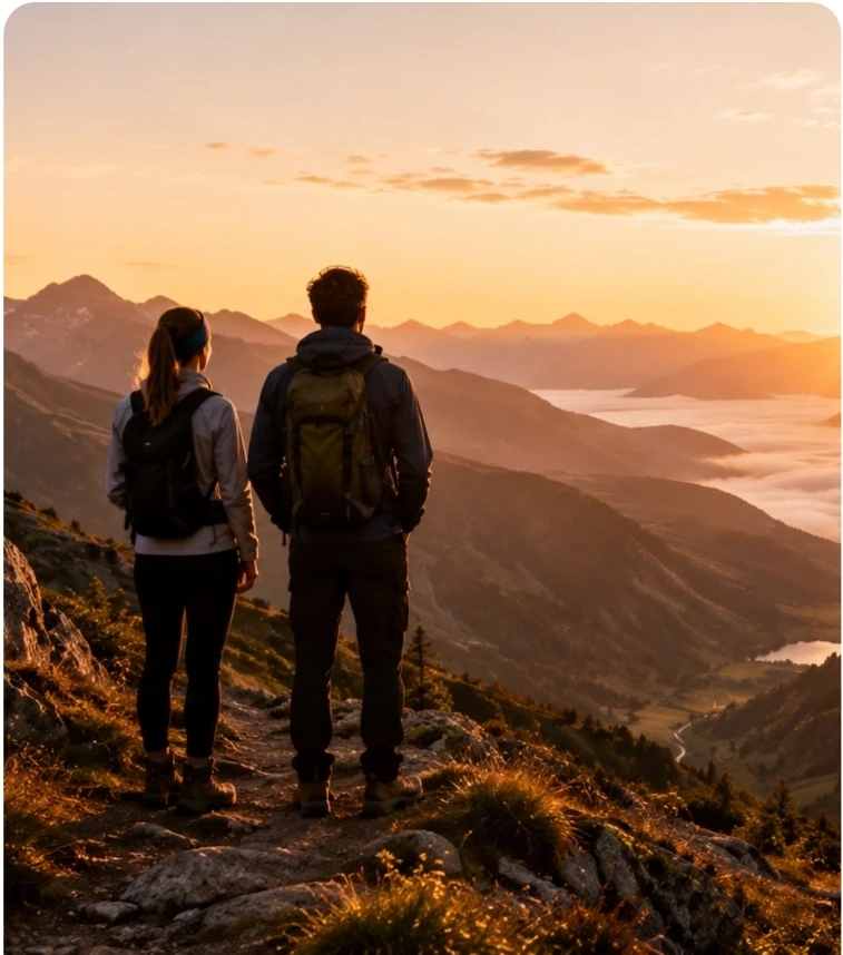 Panoramawanderung bei Sonnenaufgang