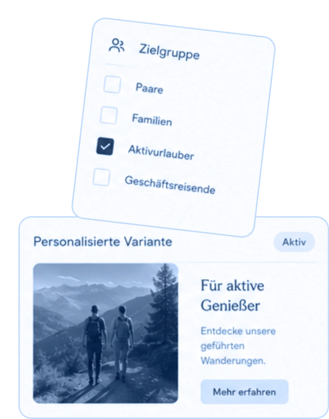 Zielgruppen auswählen und personalisierte Website-Inhalte anzeigen